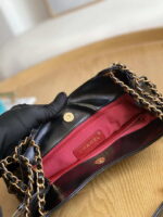 chanel as3690 hobo handbag shiny crumpled calfskin gold tone metal black 008 luxibags.ru .jpg
