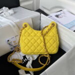 chanel as3710 small hobo handbag velvet gold tone metal yellow 002 luxibags.ru .jpg