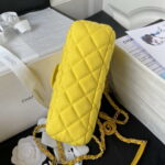 chanel as3710 small hobo handbag velvet gold tone metal yellow 006 luxibags.ru .jpg