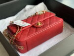 chanel as3777 flap bag grained calfskin gold tone metal red 007 luxibags.ru .jpg