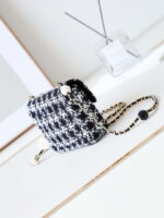 chanel as3782 mini flap bag 23p tweed gold tone metal 16cm black white 04 luxibags.ru .jpg