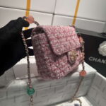 chanel as3782 mini flap bag 23p woolen enamel gold tone metal pink 16cm 005 luxibags.ru .jpg
