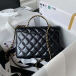 chanel as3908 cc small flap bag with top handle shiny calfskin black gold 002 luxibags.ru .jpg
