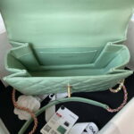 chanel as3908 cc small flap bag with top handle shiny calfskin green gold 007 luxibags.ru .jpg