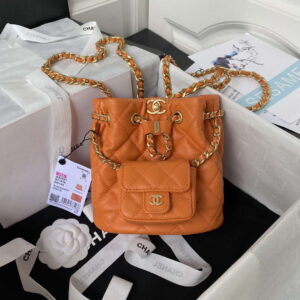 chanel as3947 small backpack wool tweed lambski gold tone metal green 001 luxibags.ru .jpg