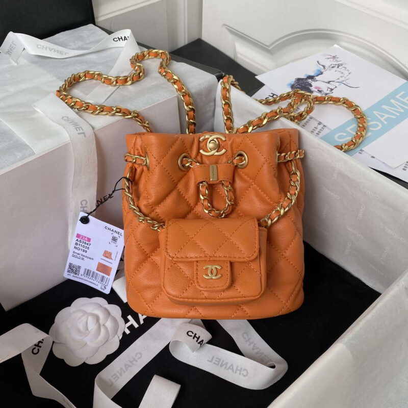 chanel as3947 small backpack wool tweed lambski gold tone metal green 001 luxibags.ru .jpg