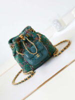 chanel as3947 small backpack wool tweed lambski gold tone metal green 007 luxibags.ru 1.jpg