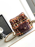 chanel as3947 small backpack wool tweed lambski gold tone metal orange 001 luxibags.ru .jpg