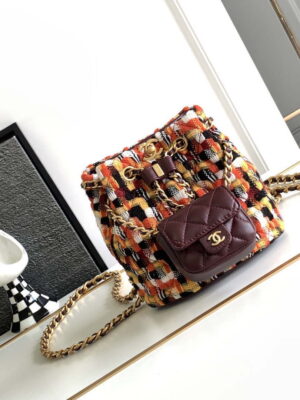chanel as3947 small backpack wool tweed lambski gold tone metal orange 001 luxibags.ru .jpg