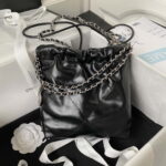 chanel as3980 22 mini handbag shiny calfskin silver tone metal black 002 luxibags.ru .jpg