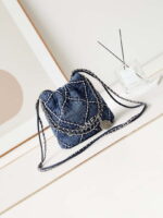chanel as3980 22 mini handbag silver tone metal canvas blue denim 01 luxibags.ru .jpg