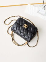 chanel as4384 mini flap bag pearly lambskin imitation pearls gold tone metal black 07 luxibags.ru .jpg