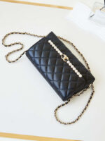 chanel as4452 flap bag lambskin with pearl metal chain black 007 luxibags.ru .jpg