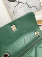chanel small trendy cc flap bag with top handle lambskin bag a92236 green gold 007 luxibags.ru .jpg