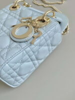 dior m0505 mini dior lady bag lake blue metallic cannage lambskin 03 luxibags.ru .jpg