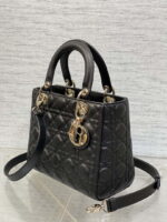 dior m0565 medium lady dior bag black grained cannage calfskin gold 02 luxibags.ru .jpg