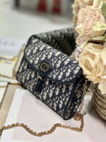 dior s5703 bobby east west pouch with chain blue dior oblique jacquard 003 luxibags.ru .jpg