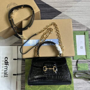 gucci 703848 gucci horsebit 1955 mini bag black crocodile leather 1 luxibags.ru .jpg