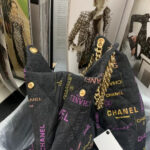 hanel as3156 maxi hobo bag printed denim gold tone metal black 08 luxibags.ru .jpg