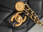 hanel as3369 small flap bag shiny calfskin gold tone metal black 03 luxibags.ru .jpg