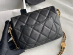 hanel as3369 small flap bag shiny calfskin gold tone metal black 05 luxibags.ru .jpg
