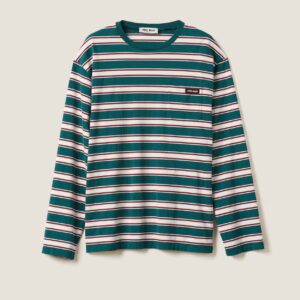 Long Sleeve Cotton Jersey Green white