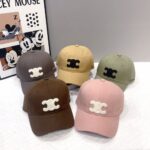 celine triomphe baseball cap in washed cotton blush 2aut6234x 02bh e4fnt.jpg