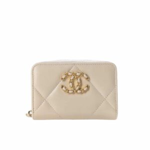 chanel 19 card holder with zipper leather beige wallet ugg0i.jpg