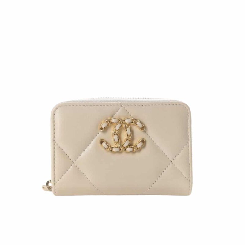 chanel 19 card holder with zipper leather beige wallet ugg0i.jpg