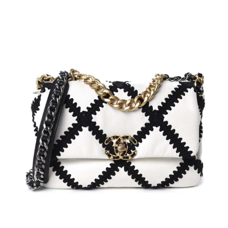 chanel 19 flap bag crochet gold and silver tone white black 24cm as1160 b04824 c0200 fzldz.jpg