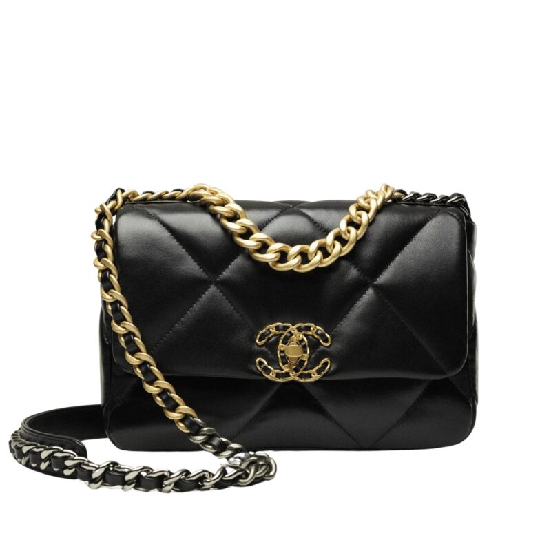 chanel 19 flap bag shiny gold and silver tone black 26cm as1160 b04852 94305 22bby.jpg
