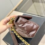 chanel 19 flap bag shiny gold and silver tone brown 20cm rzvrd.jpg