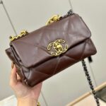 chanel 19 flap bag shiny gold and silver tone brown 20cm v7jxw.jpg
