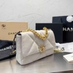 chanel 19 flap bag shiny gold and silver tone white 26cm as1161 b04852 10601 kk5xp.jpg