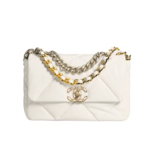 chanel 19 flap bag shiny gold and silver tone white 26cm as1161 b04852 10601 s8lve.jpg