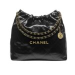 chanel 22 handbag shiny and gold tone metal black 42cm as3261 b19059 94305 iearf.jpg