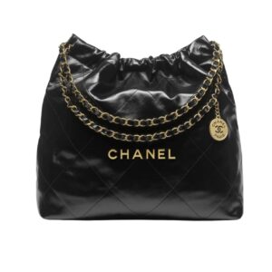 chanel 22 handbag shiny and gold tone metal black 42cm as3261 b19059 94305 iearf.jpg
