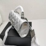 chanel 23p clutch with chain bag with top handle silver 18cm alcic.jpg