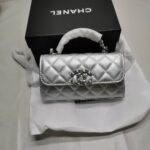 chanel 23p clutch with chain bag with top handle silver 18cm l8upr.jpg