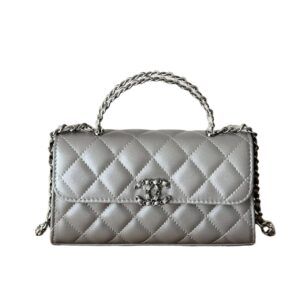chanel 23p clutch with chain bag with top handle silver 18cm uejeb.jpg