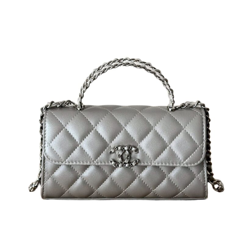 chanel 23p clutch with chain bag with top handle silver 18cm uejeb.jpg