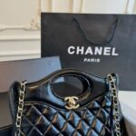 chanel 31 bag leather black 24cm akngh.jpg
