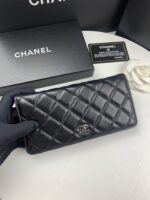 chanel black quilted classic long flap with silver hardware wallet 195cm 9dms7.jpg