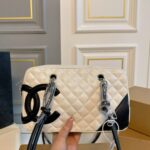chanel cambon bowler bag quilted leather white and black 26cm 1imry.jpg