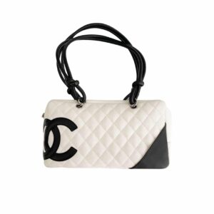 chanel cambon bowler bag quilted leather white and black 26cm roftc.jpg