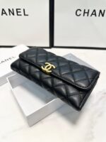 chanel cc logo long flap wallet gold black 19cm ces6a.jpg