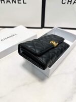 chanel cc logo long flap wallet gold black 19cm vutqc.jpg