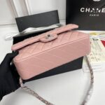 chanel classic double flap bag silver hardware light pink 25cm yqodz.jpeg