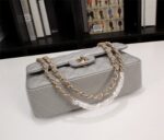 chanel classic flap gray gold hardware 25cm 48i6b.jpg