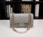 chanel classic flap gray gold hardware 25cm gmu7n.jpg